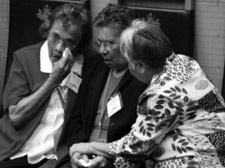 Members of the Stolen Generations comfort each other, Parliament House, Canberra, 13 February 2008.