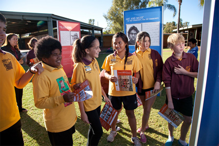 Newman Primary School students explore the exhibition